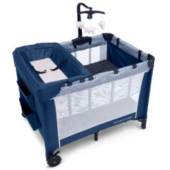 Delta Children LX Deluxe Portable Baby Play Yard With Removable Bassinet And Changing Table