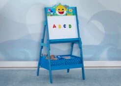 Delta Children Baby Shark Wooden Activity Easel With Storage